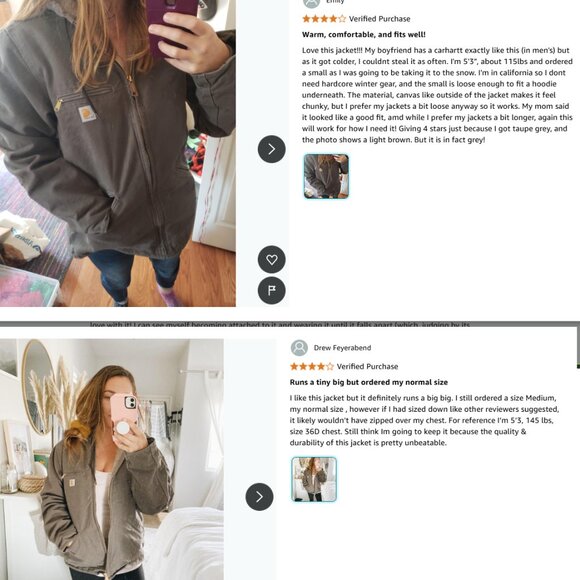 Carhartt Women's Sherpa Lined Sandstone Sierra Jacket in Taupe Gray - Picture 10 of 17